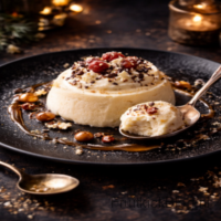 Magische Roomdessert - Kerst dessert 2 Het Magische Roomdessert is een luchtig en romig kerst dessert met een luxe uitstraling. De combinatie van slagroom, melk, vanille en witte chocolade zorgt voor een zijdezachte textuur en een verfijnde smaak. Dit nagerecht is perfect als feestelijke afsluiter van een kerstdiner en kan volledig vooraf worden bereid.