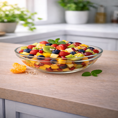 Ambrosia salade met fruit en romige dressing – klassieke gezonde fruitsalade