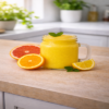 Een heerlijke citrus smoothie in een glas met citrus en grapefruit