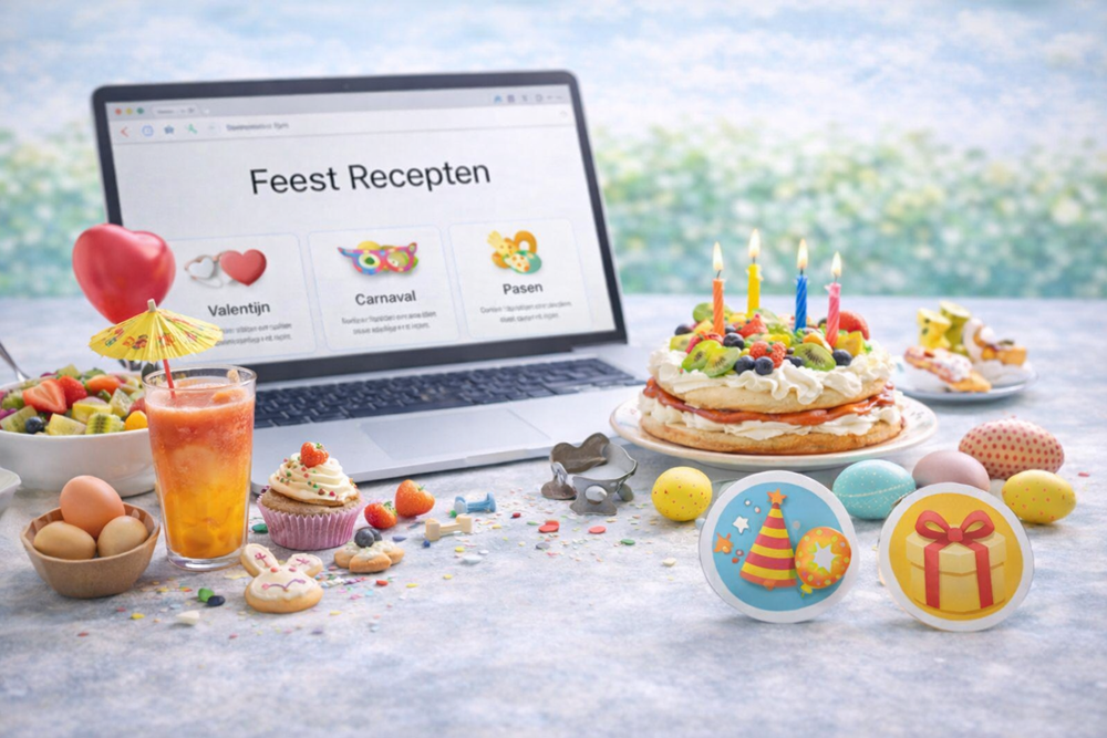 Illustratie van feestelijke recepten en kleurrijke gerechten voor speciale momenten