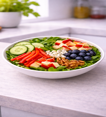 Garden Classic salade met verse groenten en fruit – klassieke groente fruitsalade.