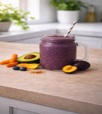 Heerlijke paars achtige smoothie boordevol vitamine