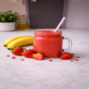 Love smoothie Aardbei Vuur met aardbei, framboos en een vleugje passievrucht.