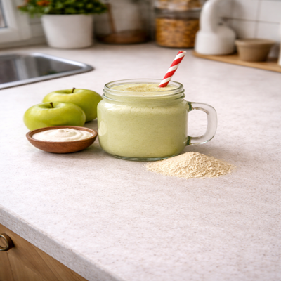 Appel Kracht Smoothie – eiwitrijke smoothie met appel, perfect voor extra energie en kracht.