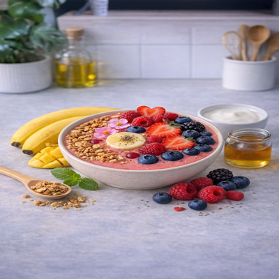 Berry primavera angelique smoothie bowl