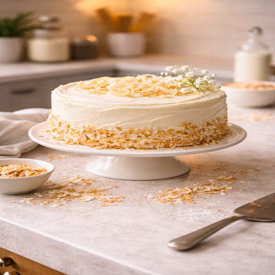 Coconut Kiss Cake – zachte cake met kokos en een vleugje vanille, feestelijk en tropisch tegelijk