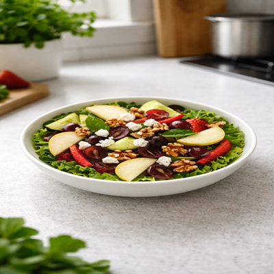 Garden Serenade salade met frisse groente en fruitmix – gezonde salade.