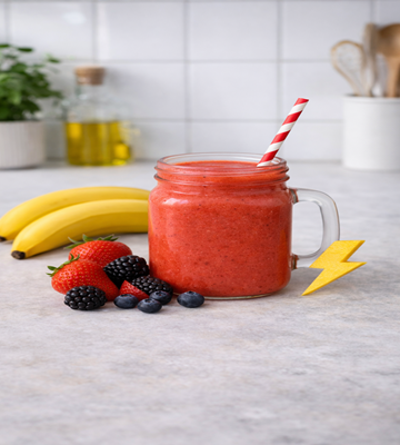 Tiener smoothie Kers Shot met kersen en banaan, een energieke boost