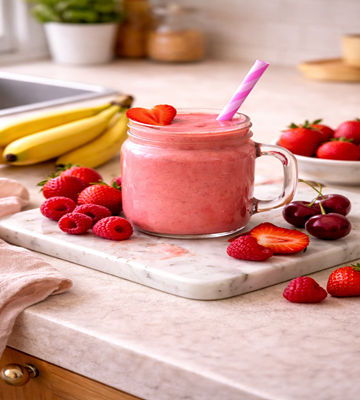 Love Glow Smoothie, gezonde love smoothie met fruit en superfoods voor een stralende glow.