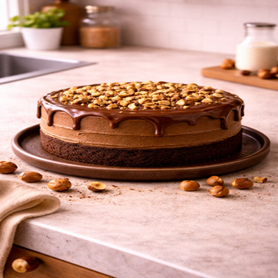 Een rijke, smeuïge chocoladetaart met Nutella in het beslag en in de vulling. Afgewerkt met romige Nutella-botercrème, een droomtaart voor elke chocoholic!