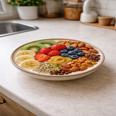 Powerhouse Bowl met fruit en proteïne, energieke en gezonde proteïne bowl