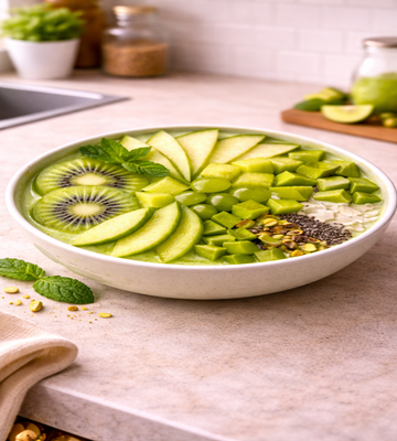 De Green Aurora Bowl is een frisse en sprankelende ontbijt bowl, geïnspireerd op het noorderlicht