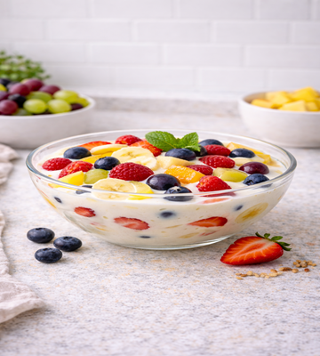 Fruit Mousse met romige yoghurt en fruit – luchtige en gezonde fruitsalade