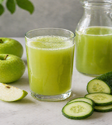 Frisse groene sap met appel en komkommer
