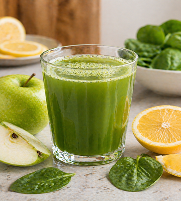 Groene smoothie met spinazie, appel en citroen
