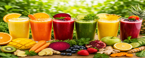 Immunity fruitsappen met citrus, groenten en vitamine-rijke ingrediënten